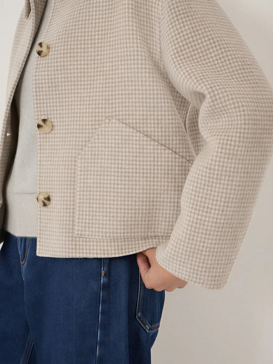 Checked Double Faced Jacket - Oatmeal