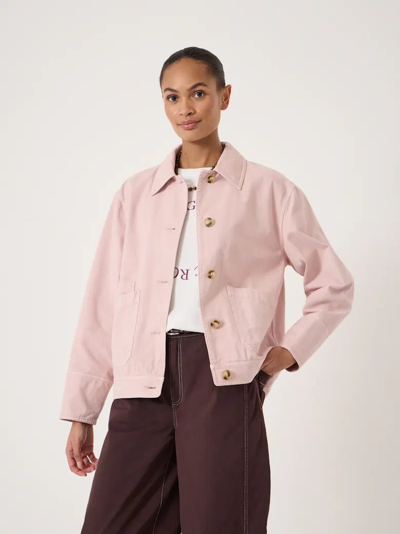 Avril Cotton Barn Jacket - Pale Pink