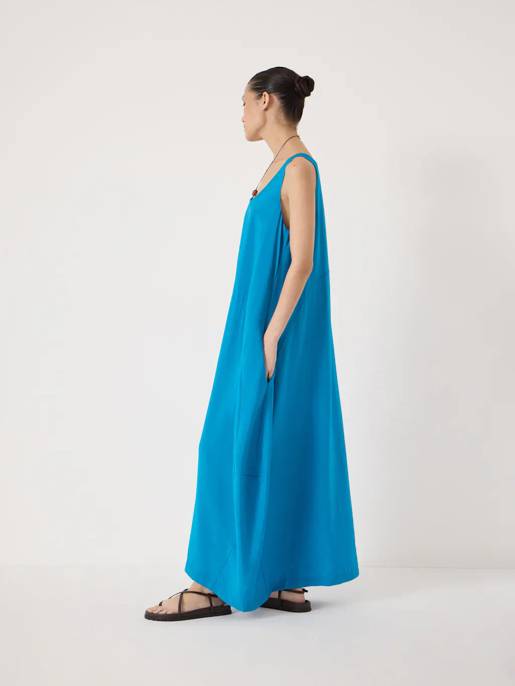 Liddie Air Flow Barrel Tank Dress - Aqua Blue