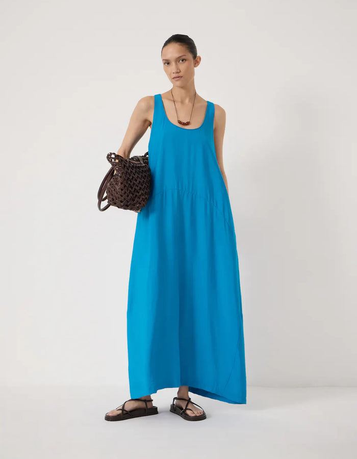 Liddie Air Flow Barrel Tank Dress - Aqua Blue