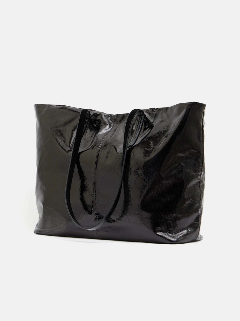 Patent Leather Tote - Black