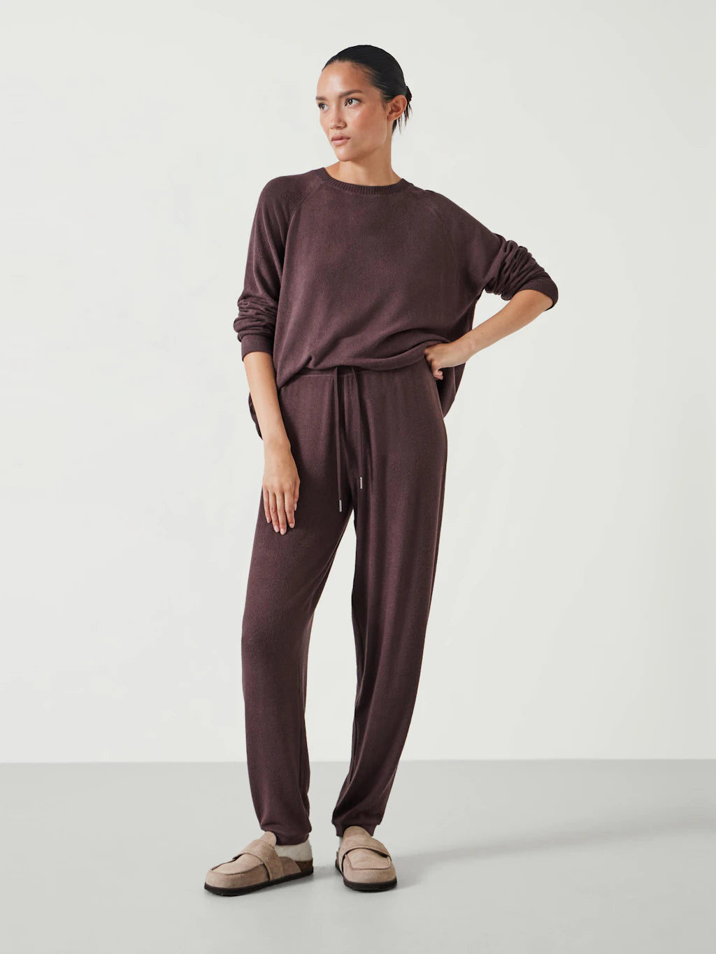 Elle Supersoft Raglan Top - Chocolate Brown