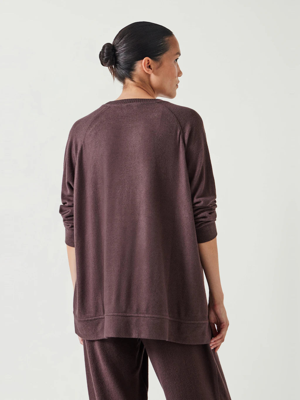 Elle Supersoft Raglan Top - Chocolate Brown