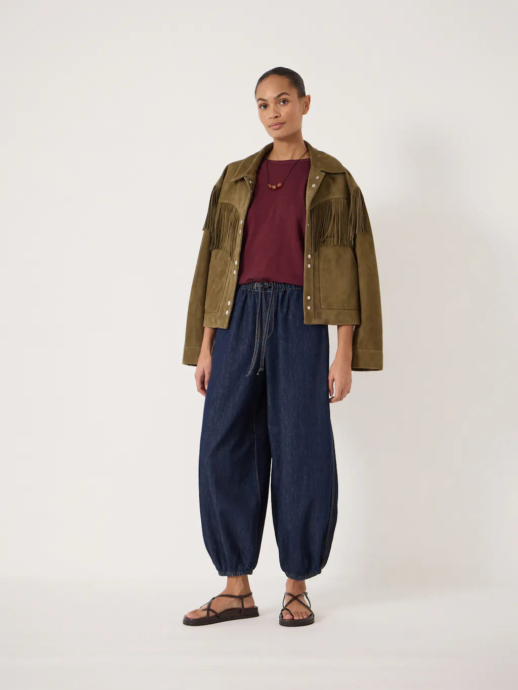 Billie Bubble Hem Jeans - Dark Indigo