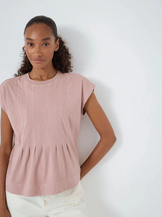 Ellery Pleat Release T-Shirt - Ash Rose