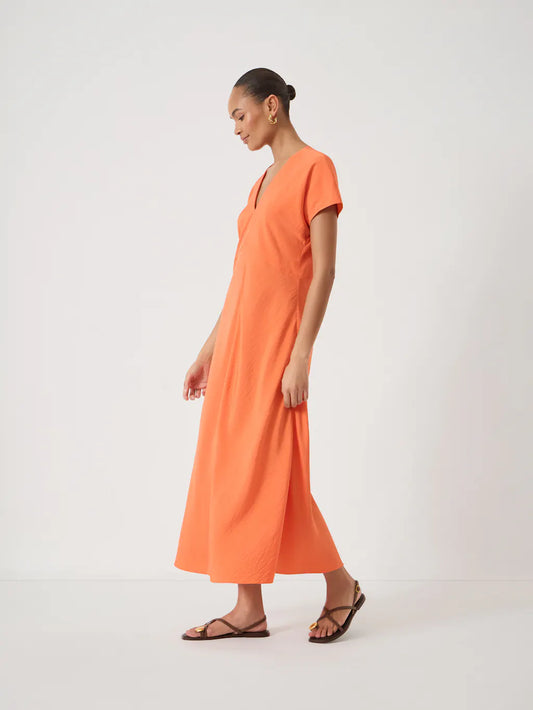 Grace Air Flow V-Neck Maxi Dress - Bright Orange