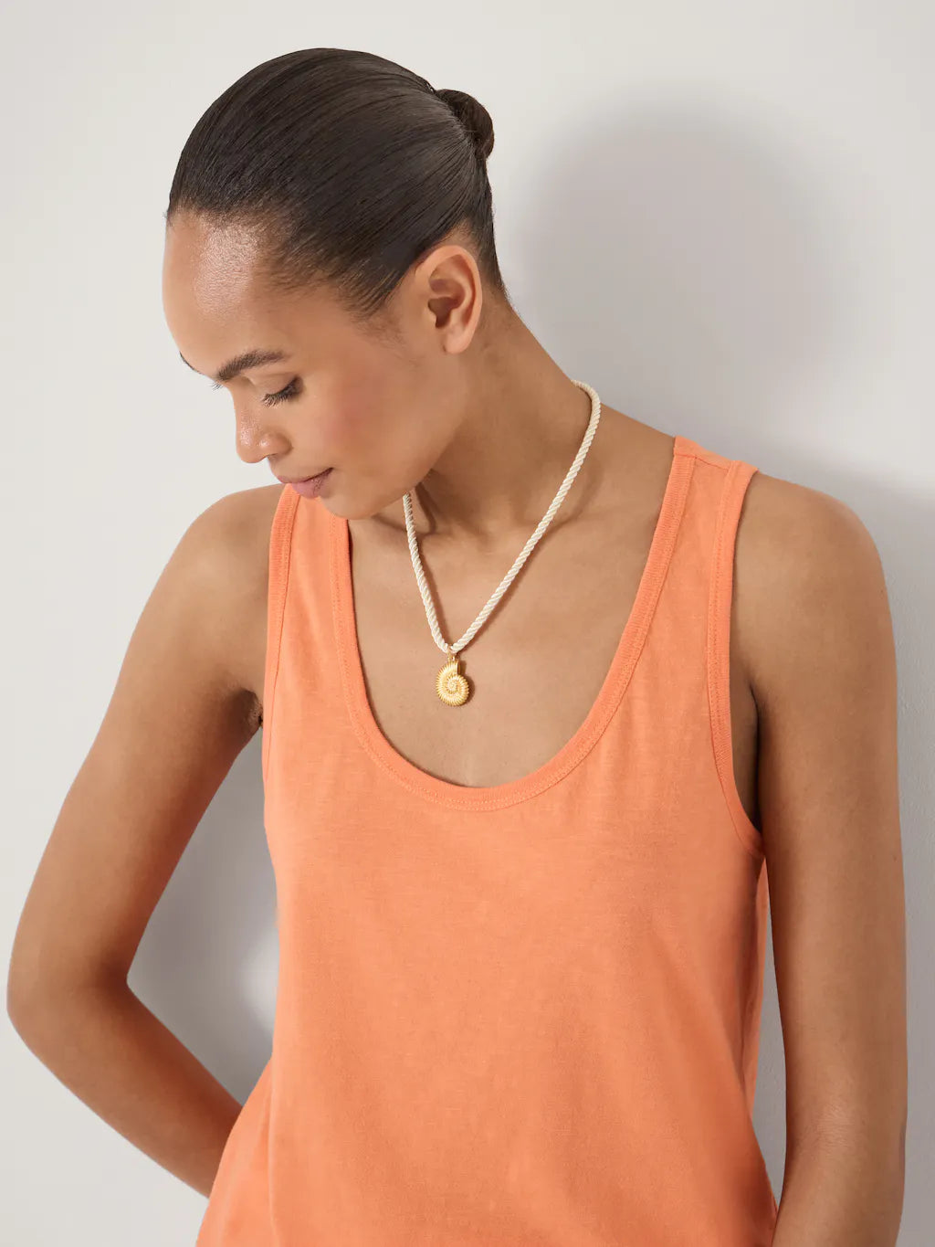 Cotton Slub Tank Top - Dusty Orange