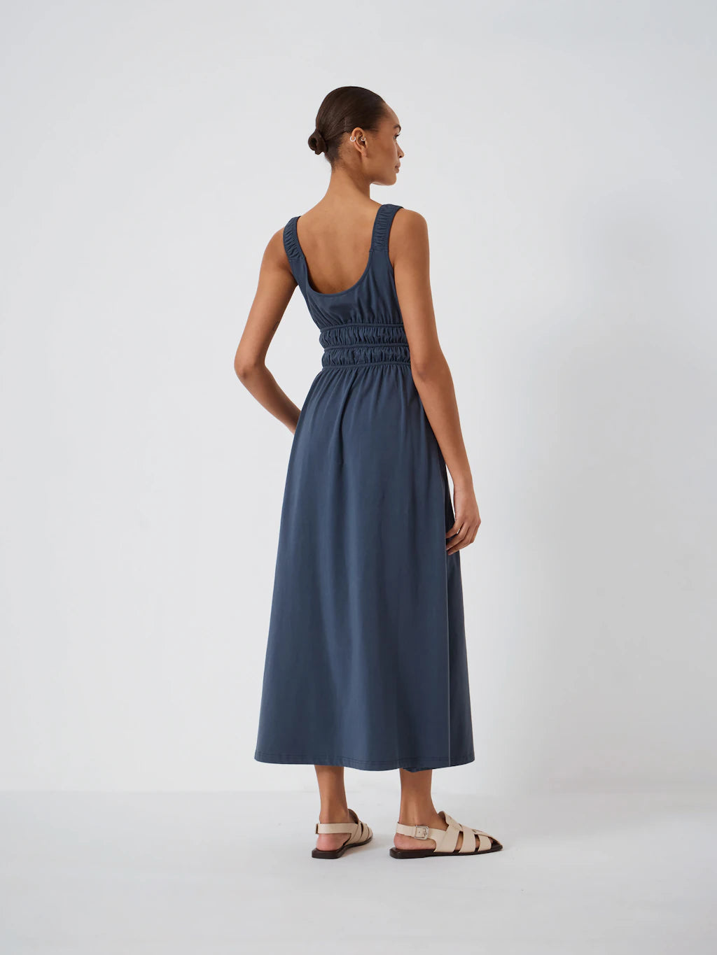 Mirelle Jersey Gathered Strap Maxi Dress - Navy