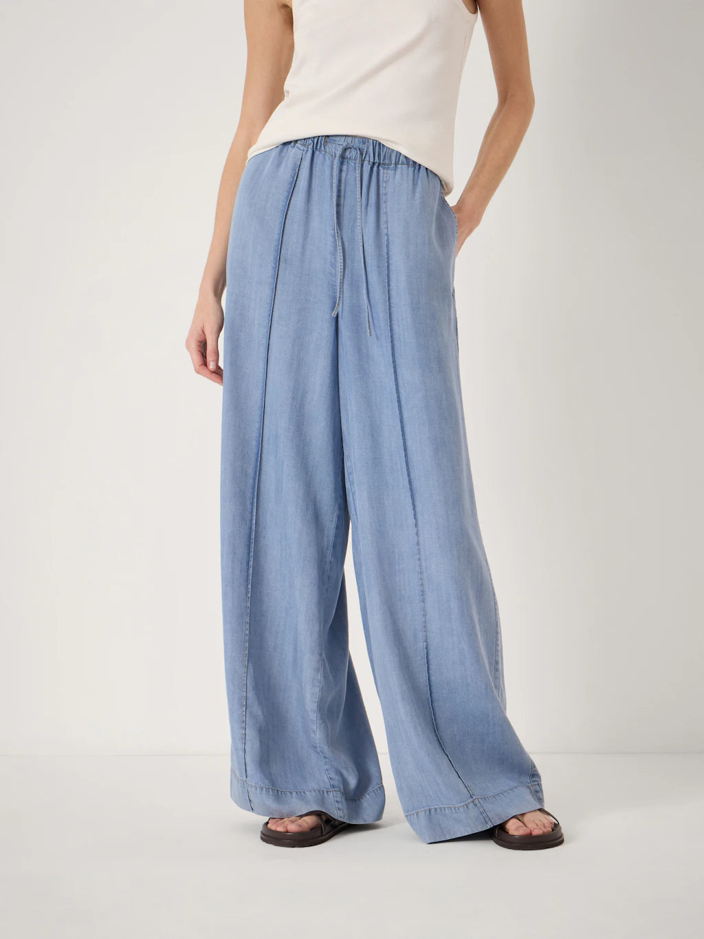 Petunia Chambray Trousers - Washed Light Blue