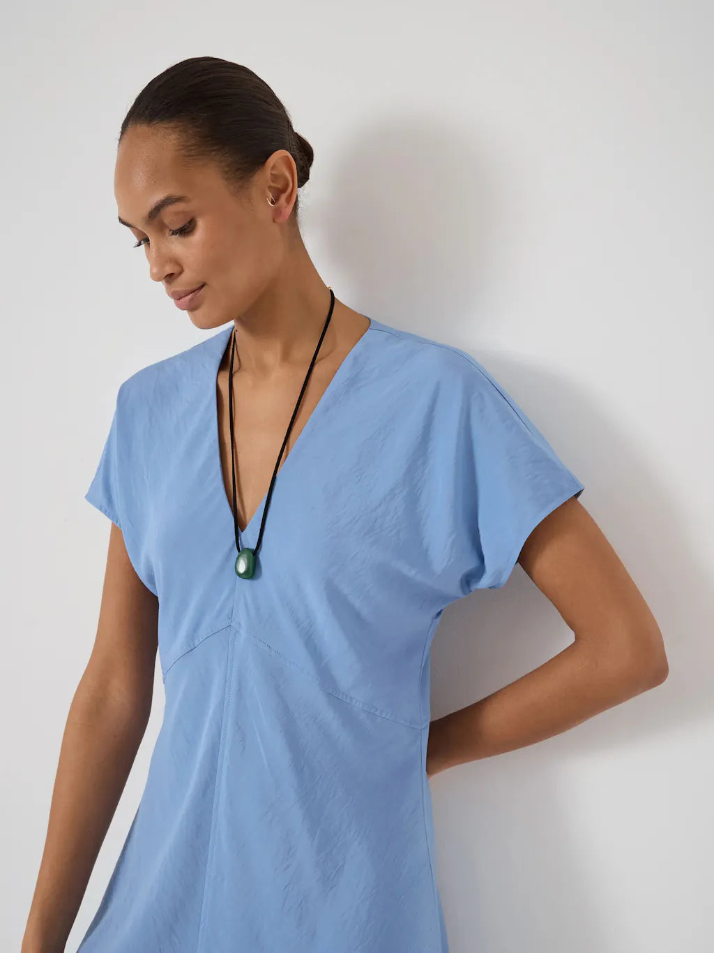 Grace Air Flow V-Neck Maxi Dress - Lake Blue