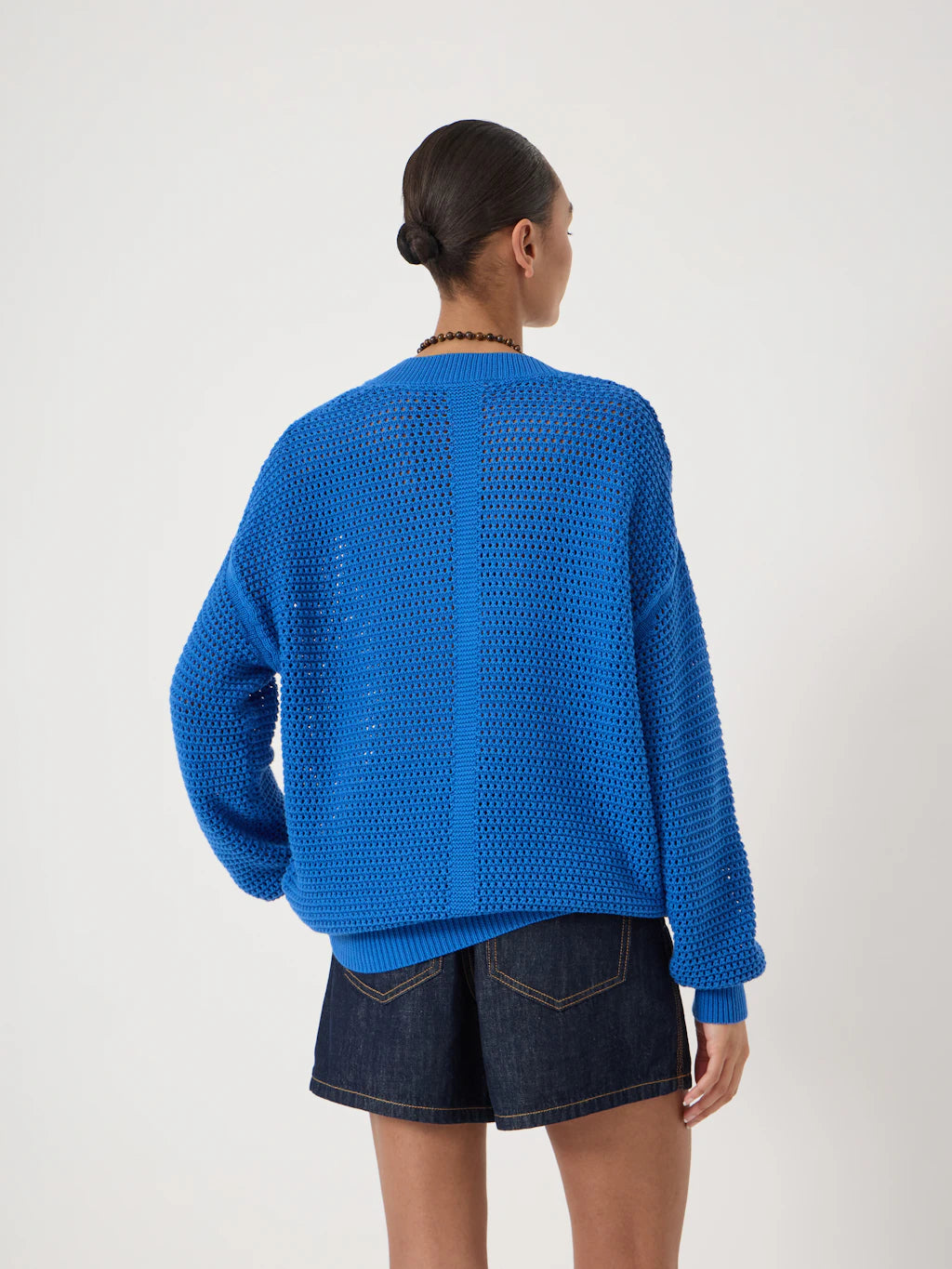 Open Stitch V Neck Jumper - Daphne