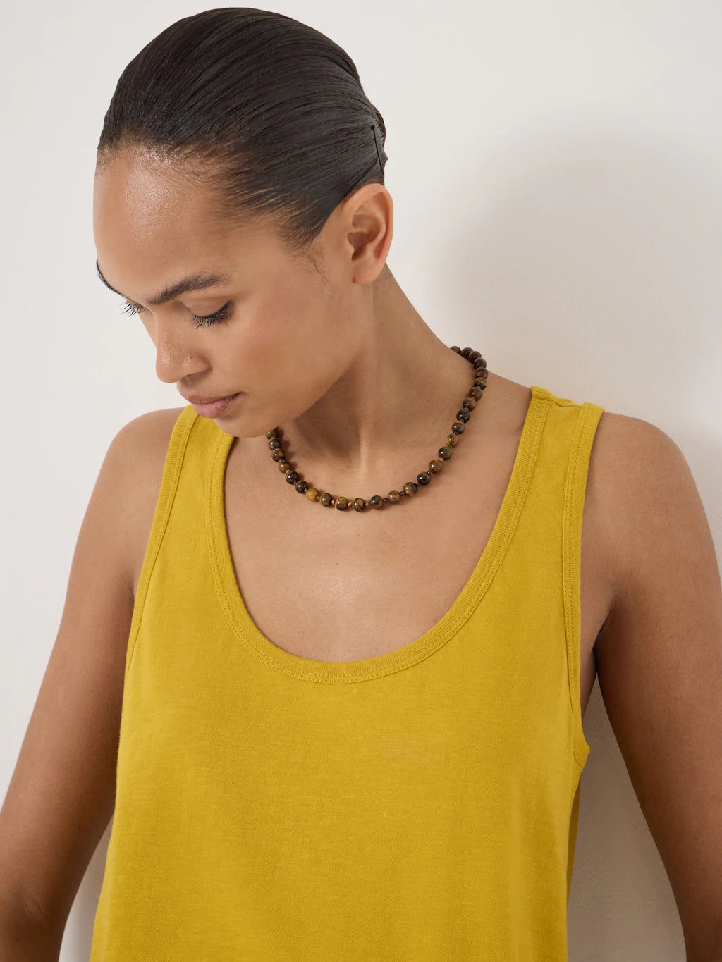 Cotton Slub Tank Top - Gold Yellow