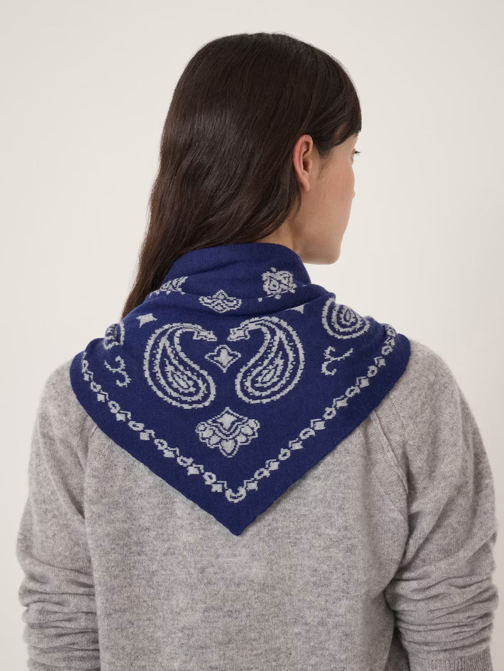 Paisley Triangle Scarf - Bright Blue