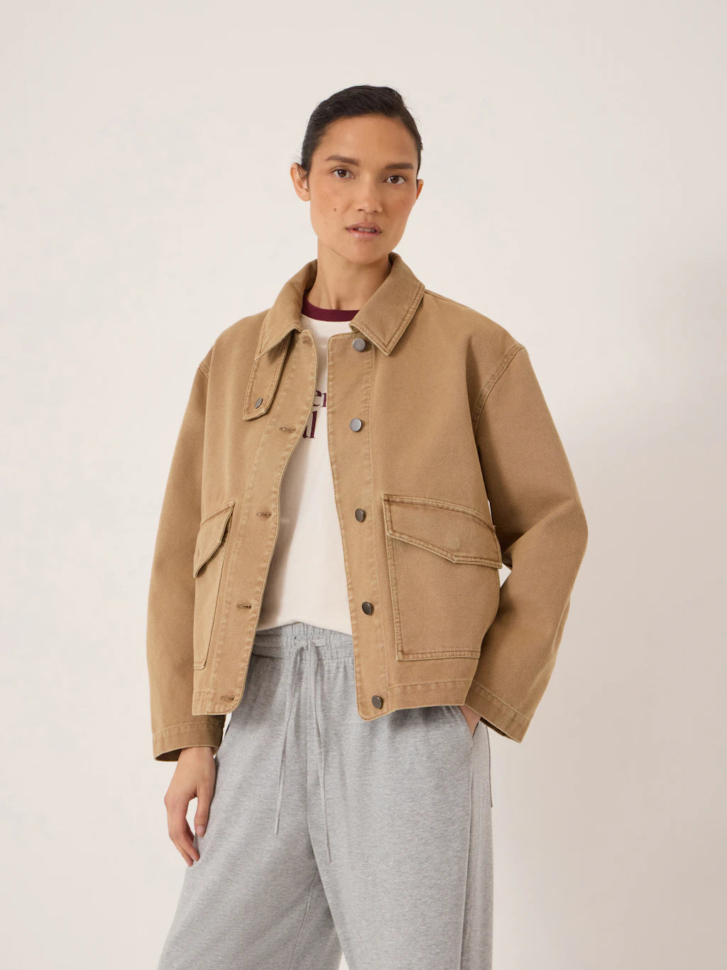 Stone washed cotton jacket.