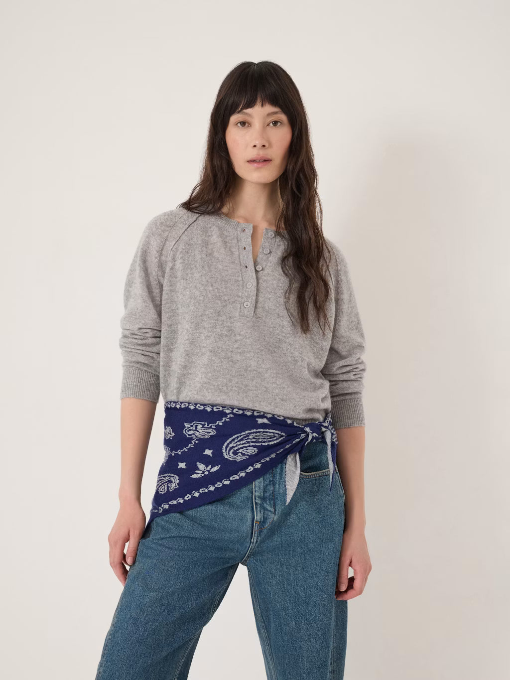 Paisley Triangle Scarf - Bright Blue