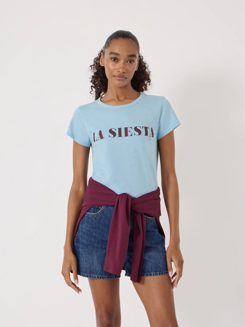 La Siesta Graphic Slub T-Shirt - Soft Blue