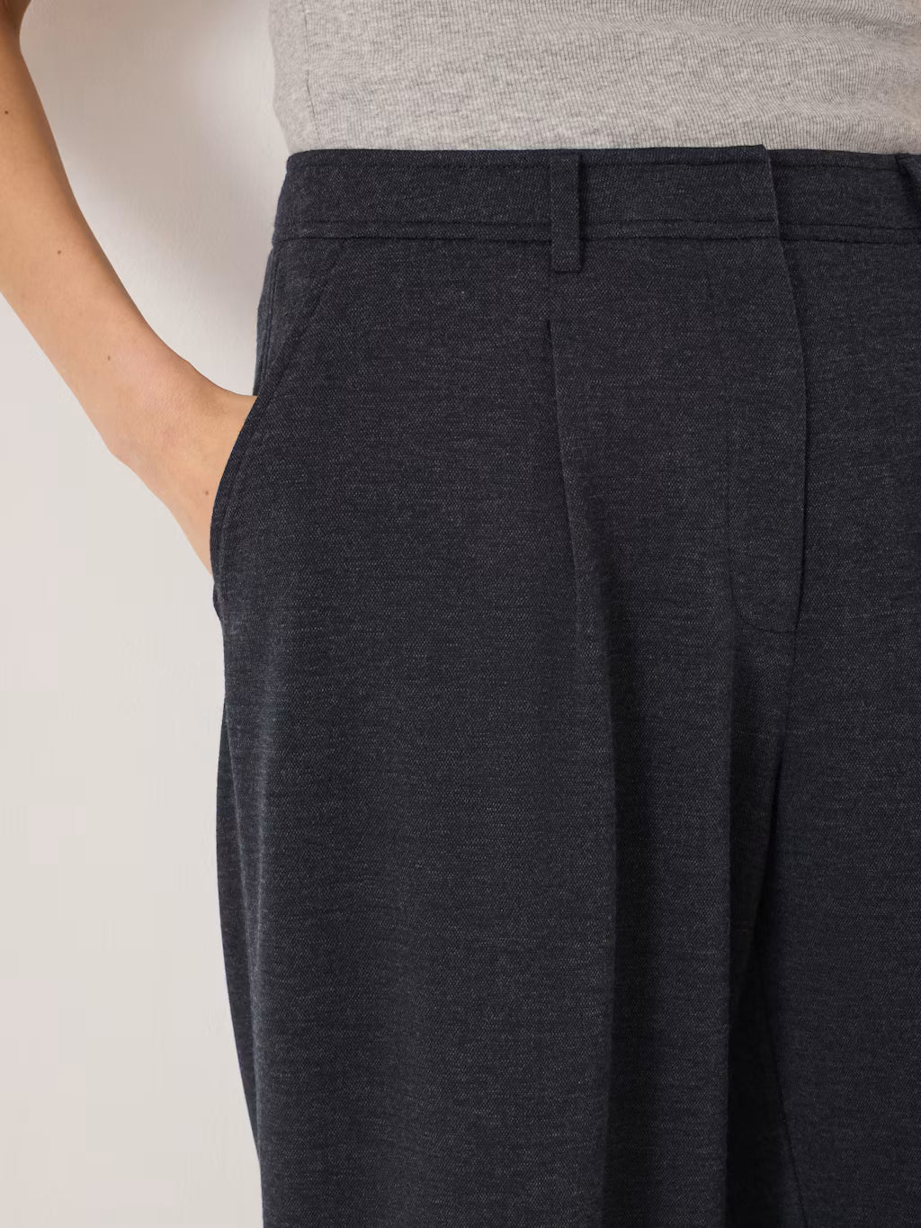 Rian Premium Jersey Tailored Trousers - Charcoal Marl