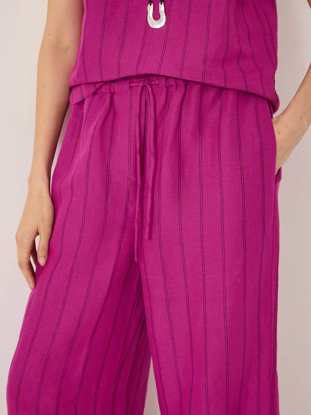 Aderyn Stripe Linen Blend Trousers