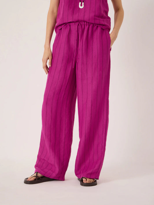 Aderyn Stripe Linen Blend Trousers