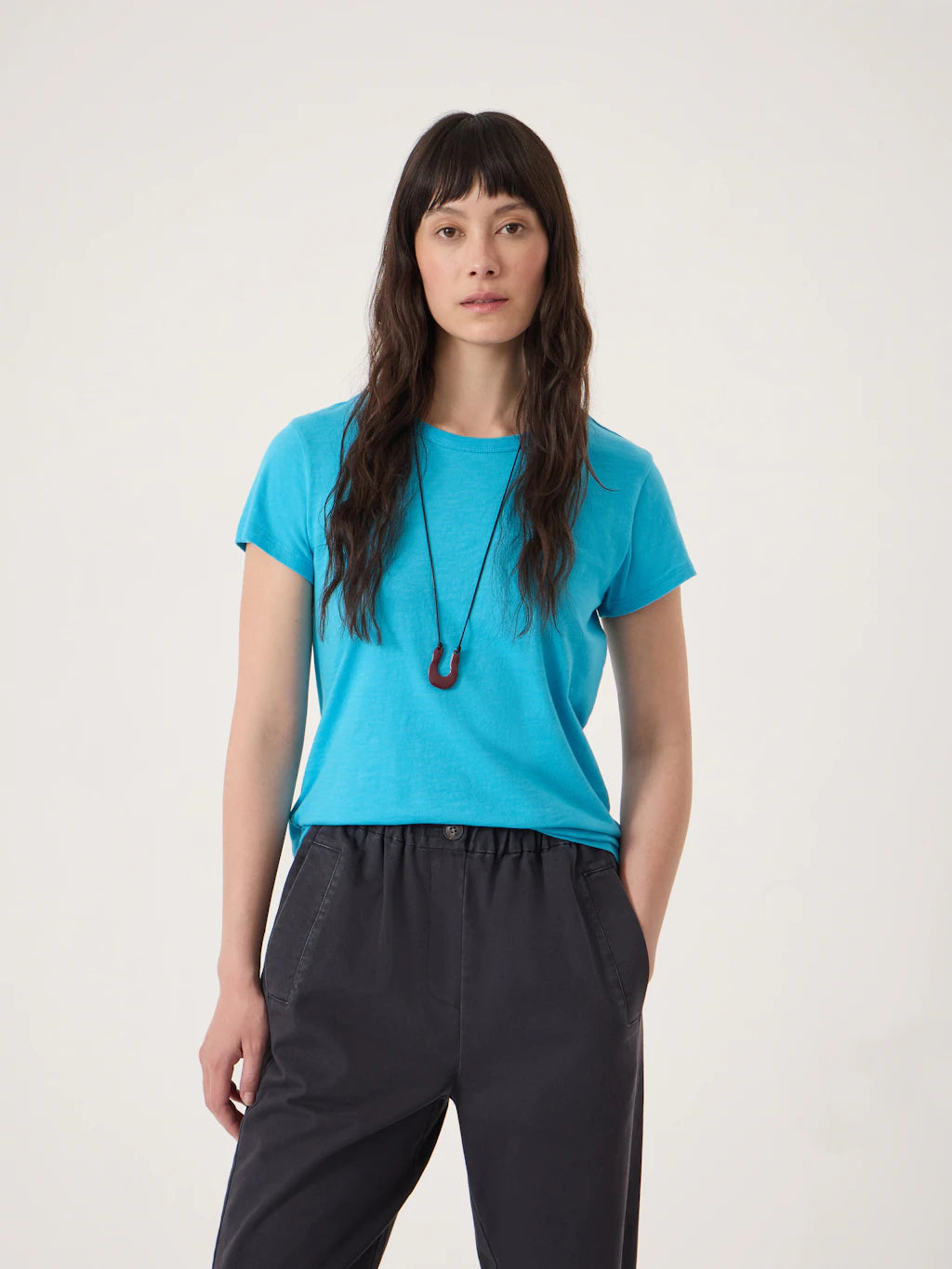 Slim Fit Slub Crew T-Shirt - Baltic Blue