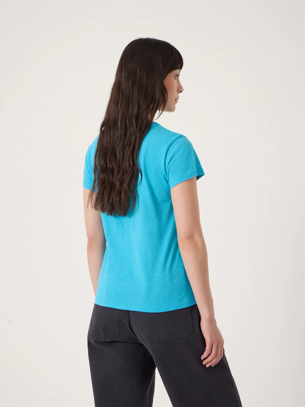 Slim Fit Slub Crew T-Shirt - Baltic Blue