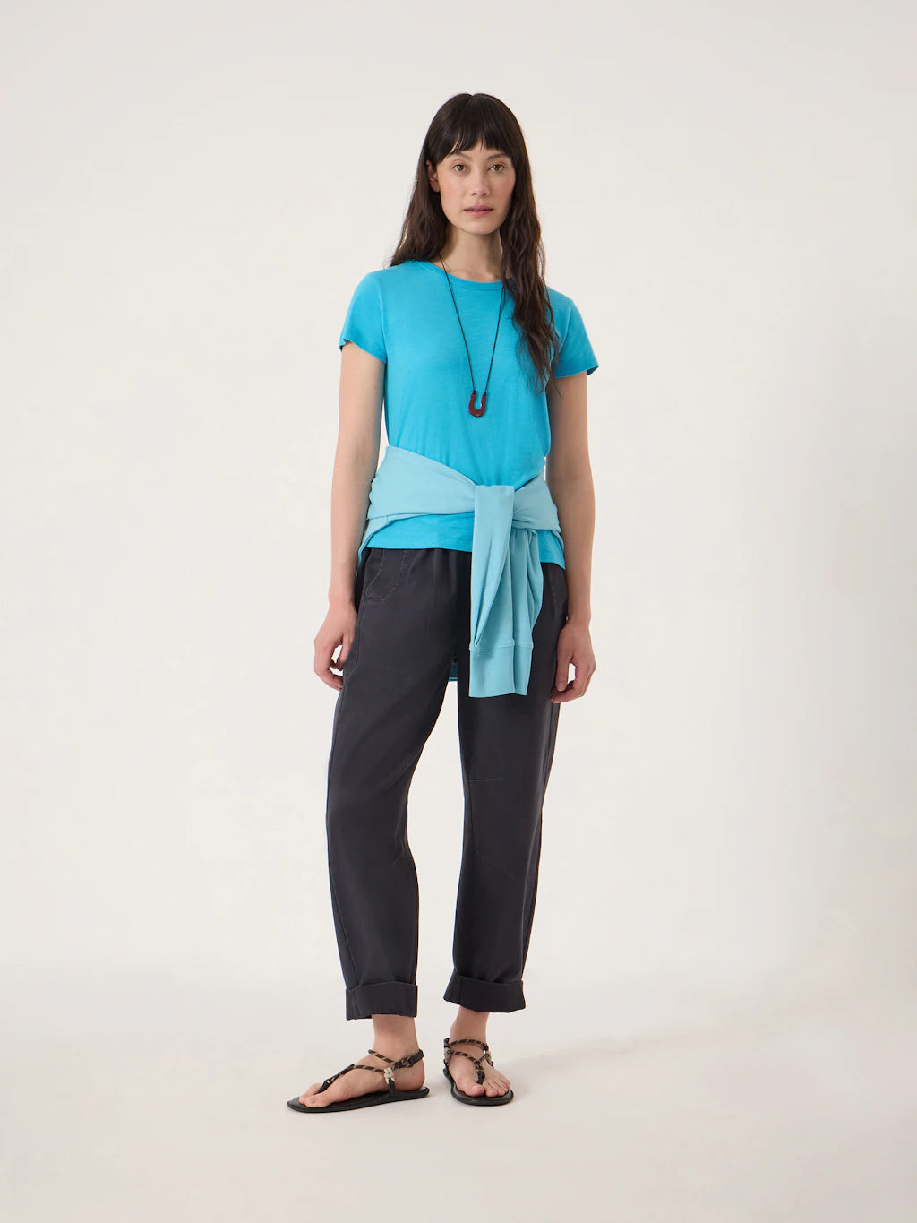 Slim Fit Slub Crew T-Shirt - Baltic Blue