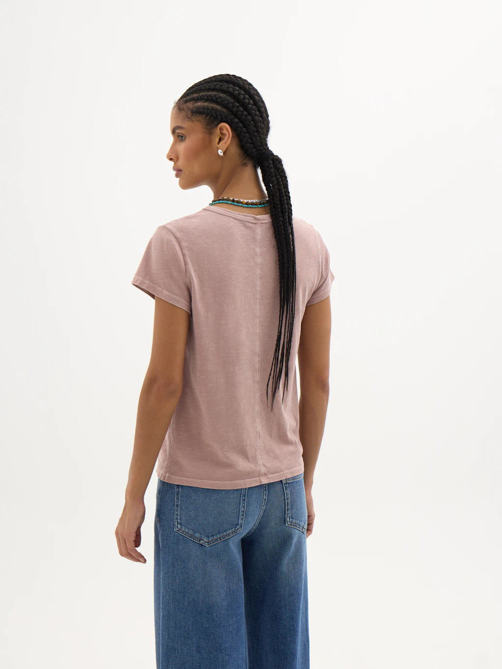 Slim Fit Slub Crew T-Shirt - Rosewood Pink