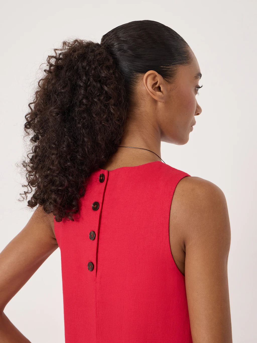 Vera Linen Mini Dress - Jester Red