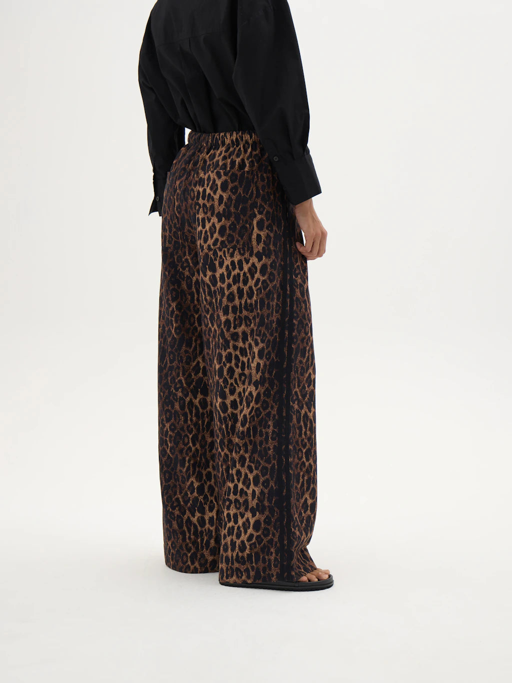 Petunia Linen Blend Leopard Print Trousers - Natural Leopard Brown