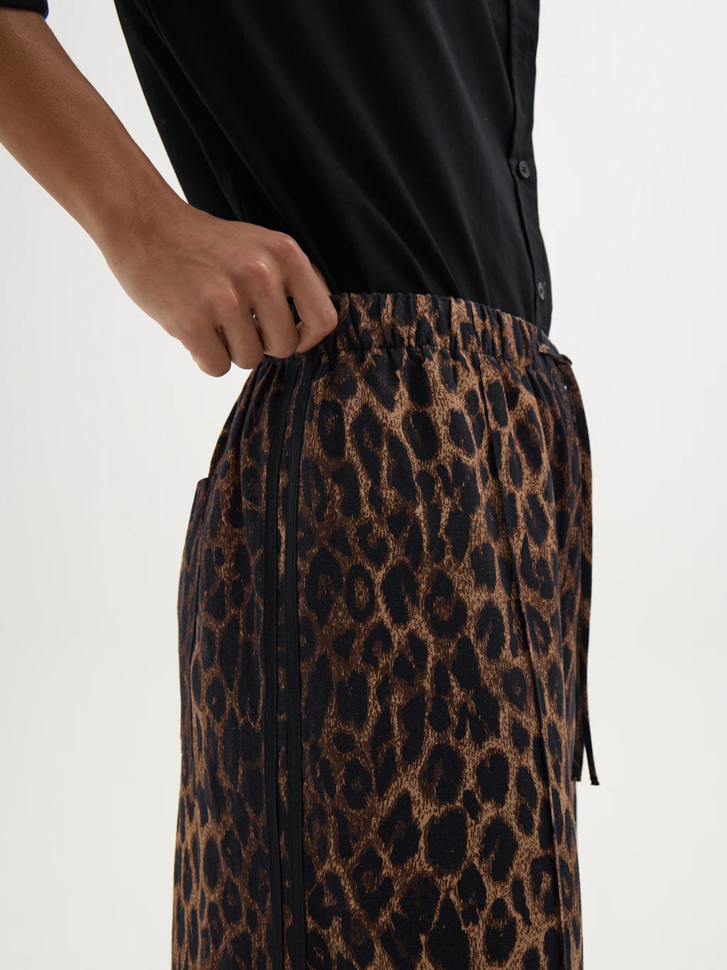 Petunia Linen Blend Leopard Print Trousers - Natural Leopard Brown