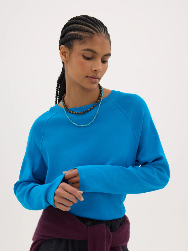 Matilda Raglan Top - Aqua Blue