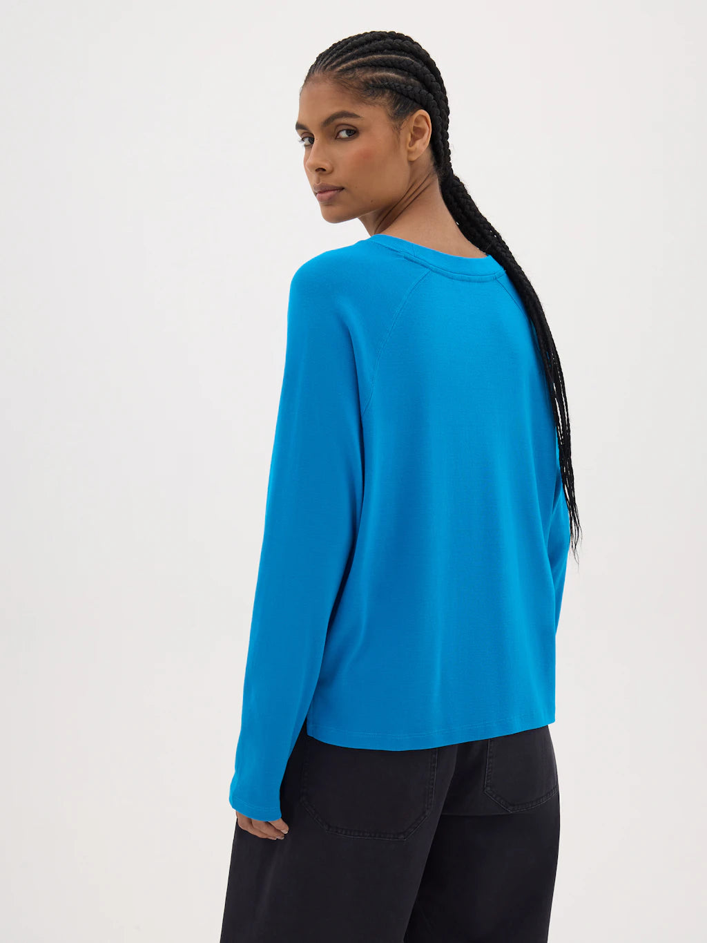 Matilda Raglan Top - Aqua Blue