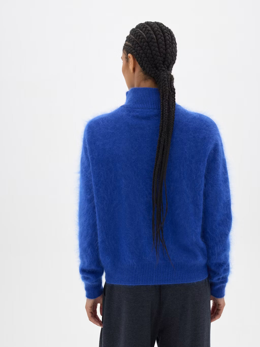 Seraphine Brushed Wool Quarter Zip Jumper - Bright Blue