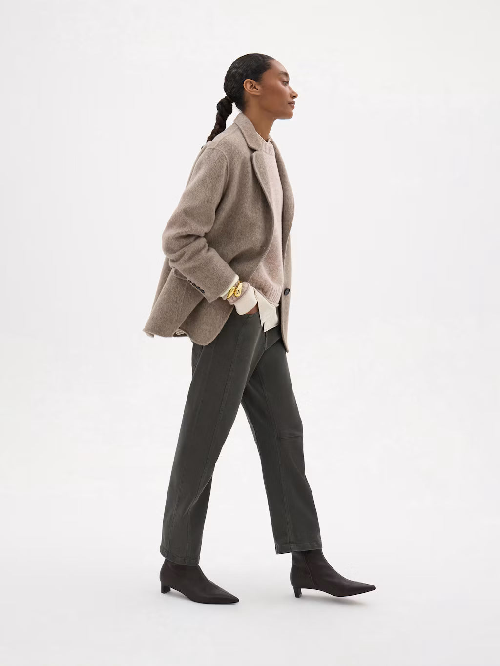Simeron Pure Wool Double Faced Blazer - Oatmeal Marl