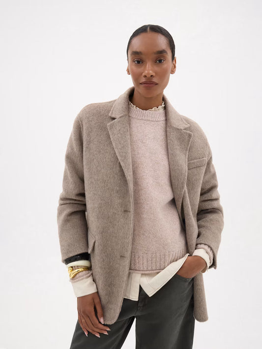 Simeron Pure Wool Double Faced Blazer - Oatmeal Marl