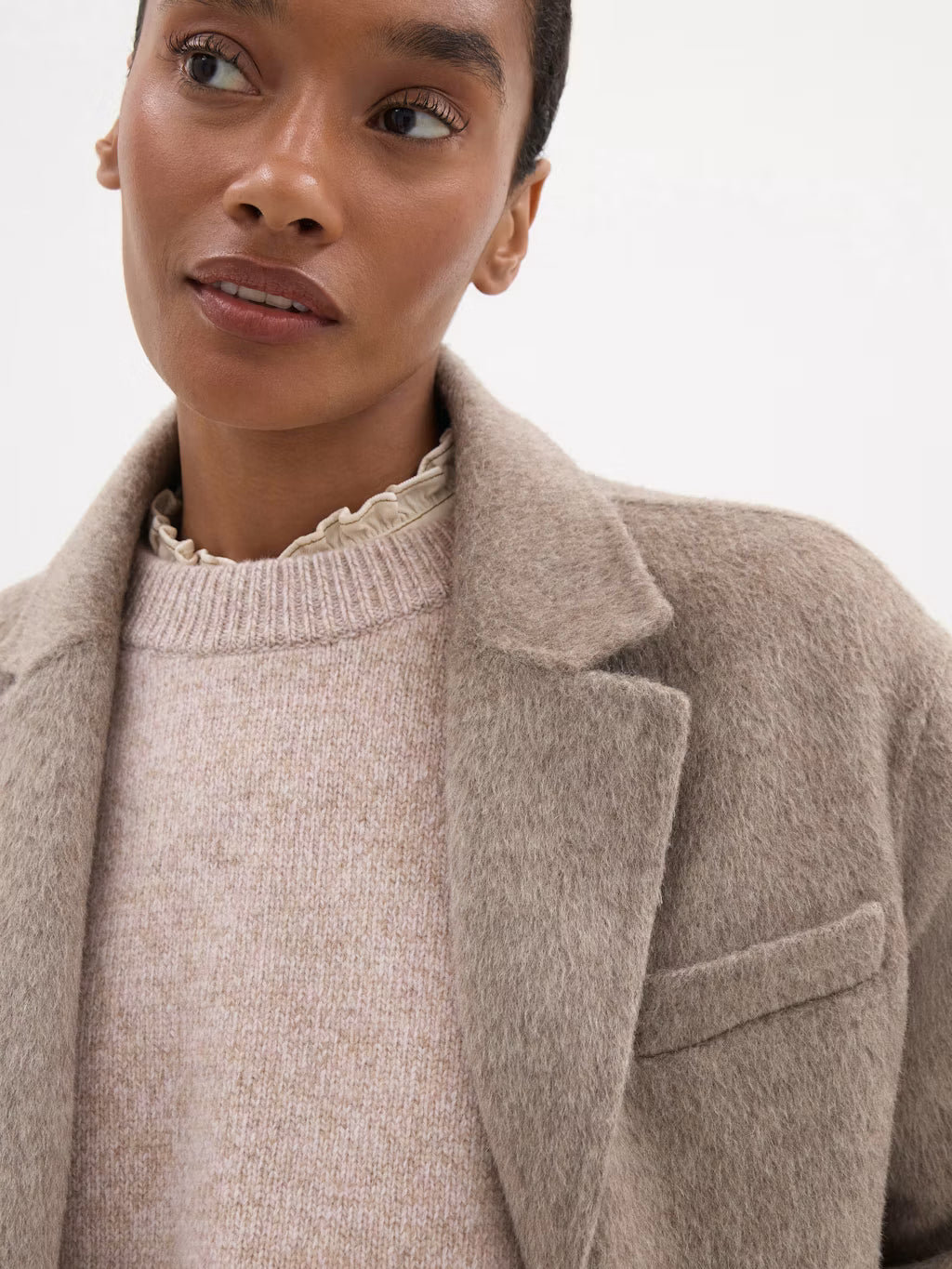 Simeron Pure Wool Double Faced Blazer - Oatmeal Marl