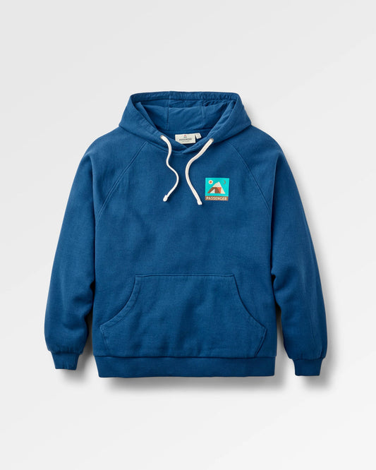 Deep blue cotton hoodie.