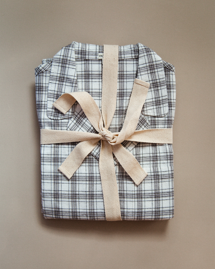 The Flannel PJ Set - Grey and White Check
