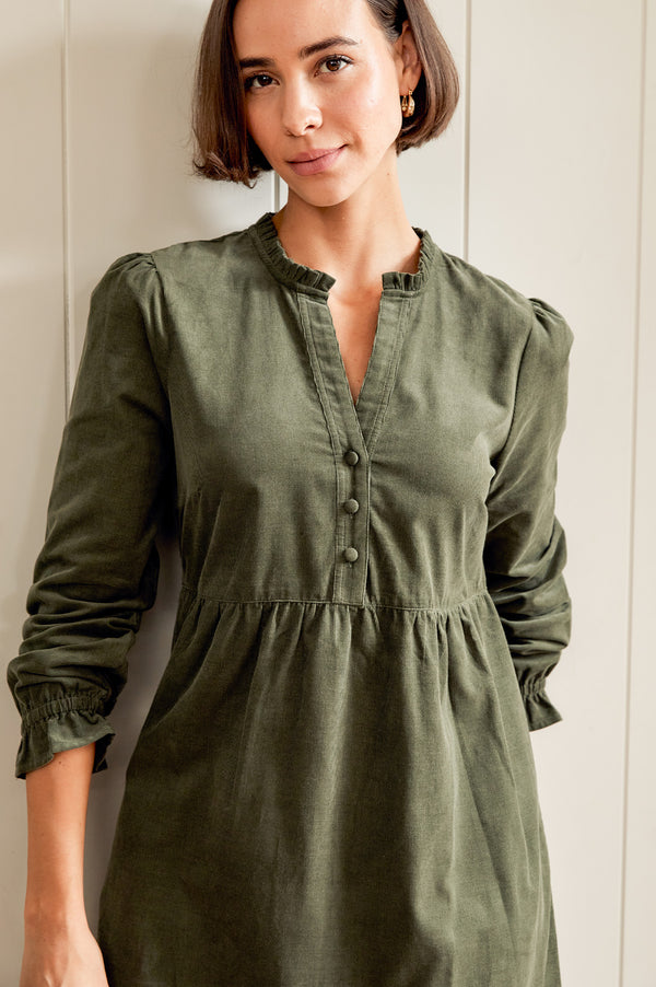 Liv Corduroy Dress - Khaki