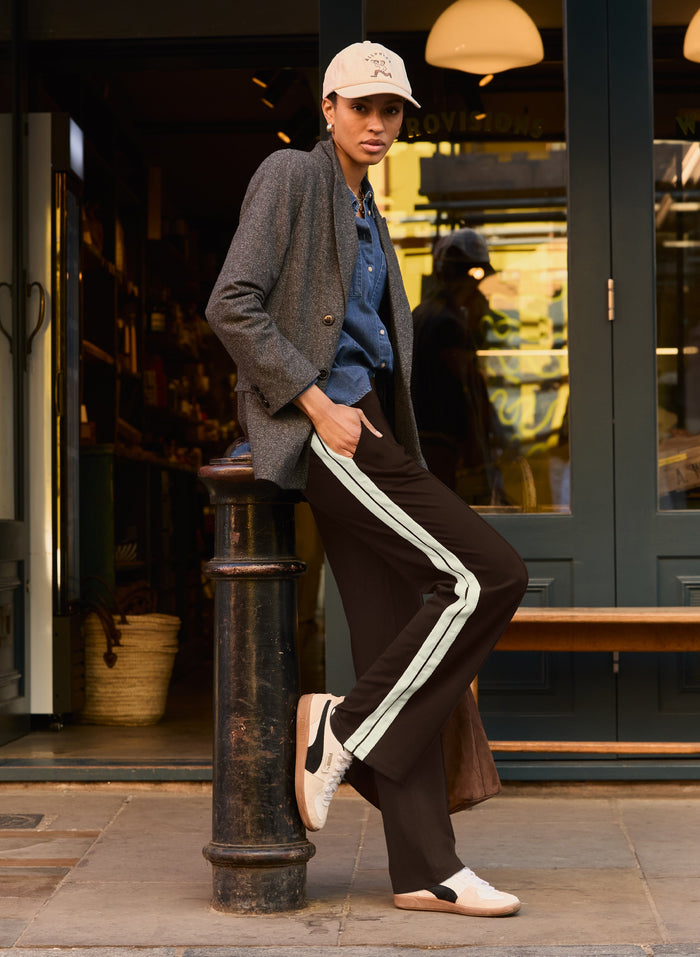 Tippi 2.0 Side Stripe Trousers / Dark Chocolate & Cream Stripe