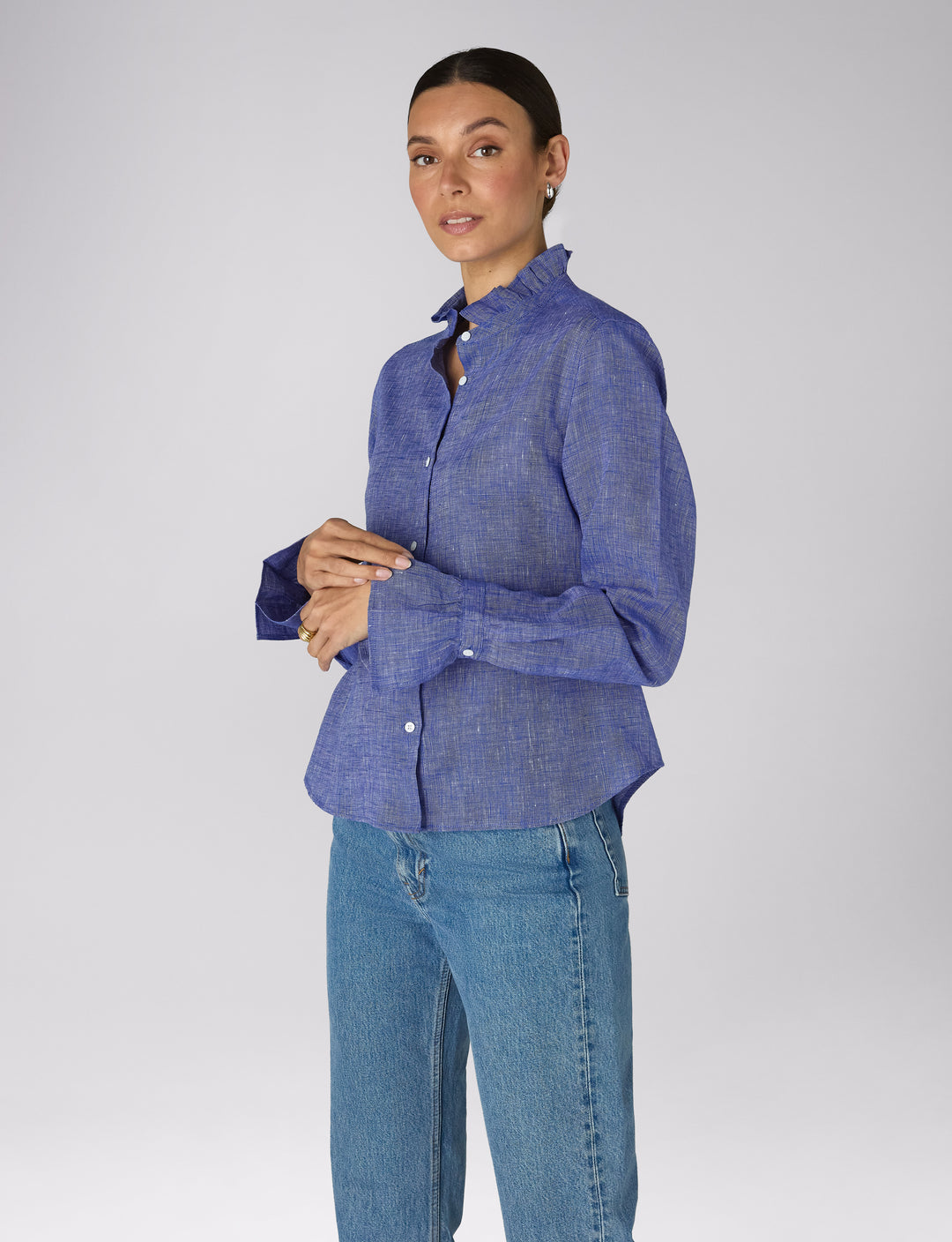 Kew Blouse: Linen, Lapis Blue (Copy)