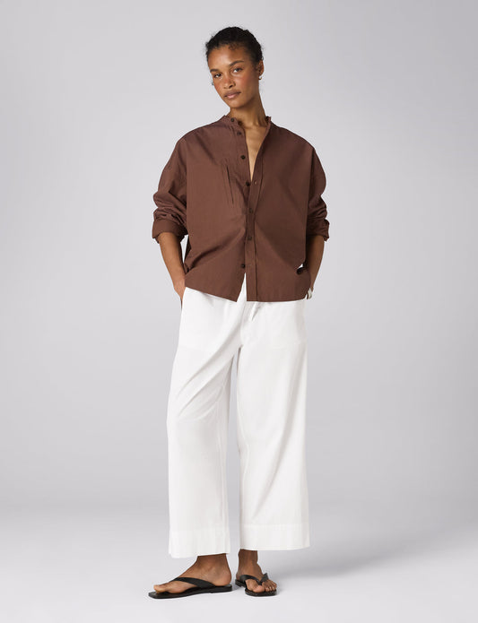Portlligat Shirt: Fine Poplin, Mocha x Lucy Williams