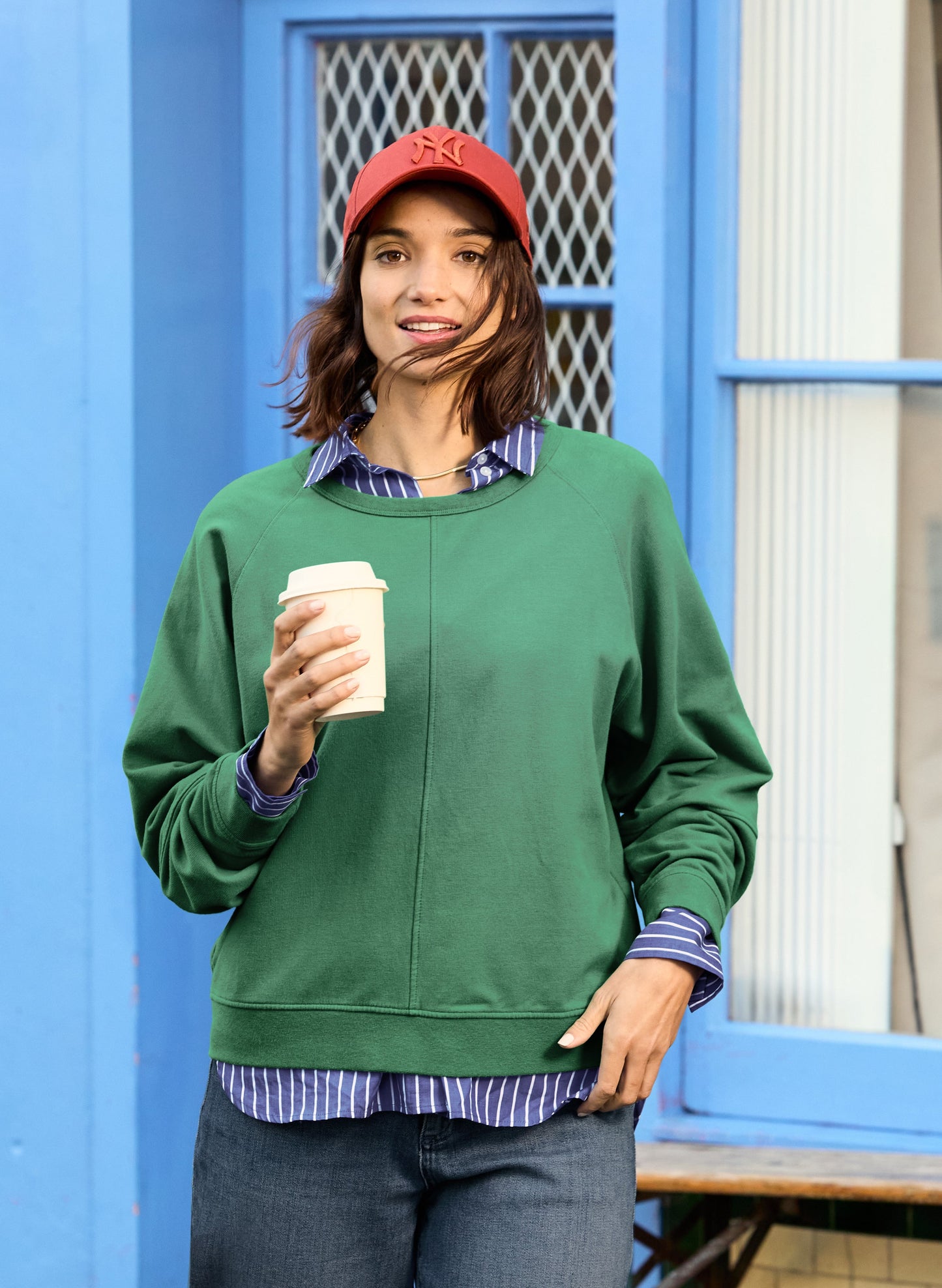 Constance Organic Cotton Sweatshirt / Emerald