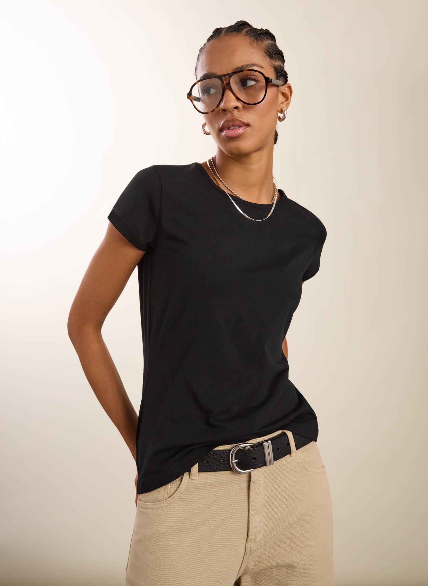 Baukjen Essentials Organic Cotton Slim Tee / Caviar Black