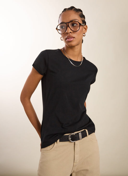 Baukjen Essentials Organic Cotton Slim Tee / Caviar Black