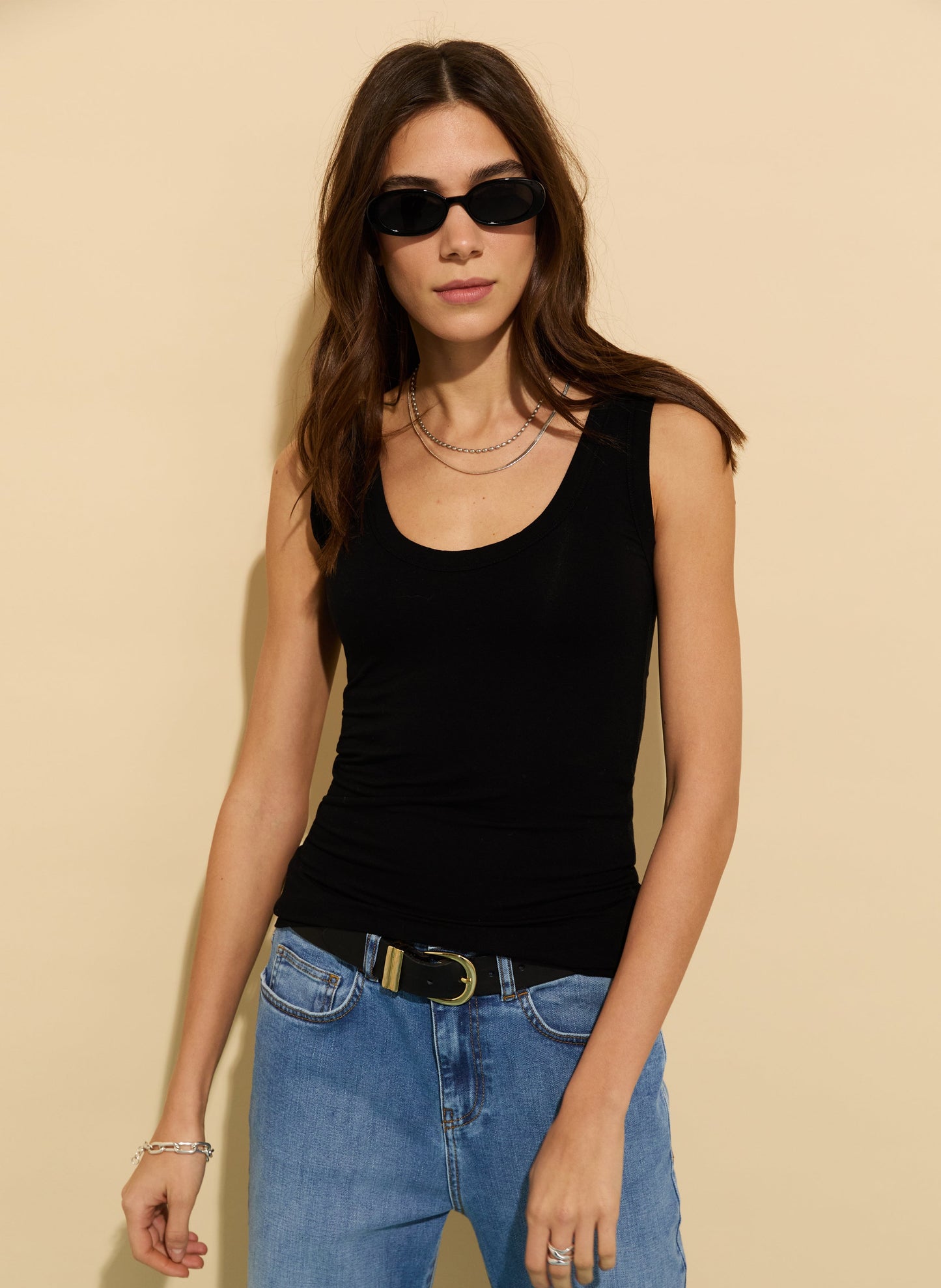Brenna Scoop Neck Vest / Caviar Black