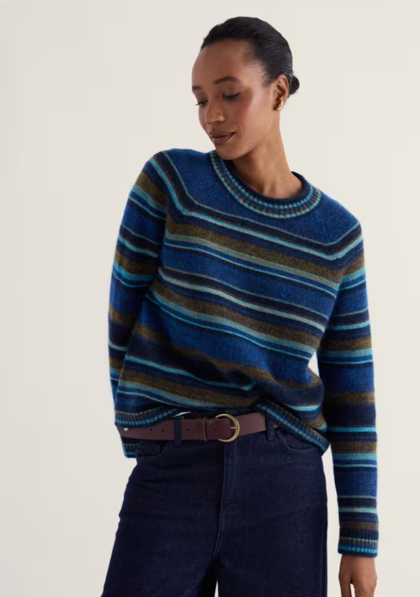Quay Hill Stripe Jumper - Adrift Bright Marine Mix