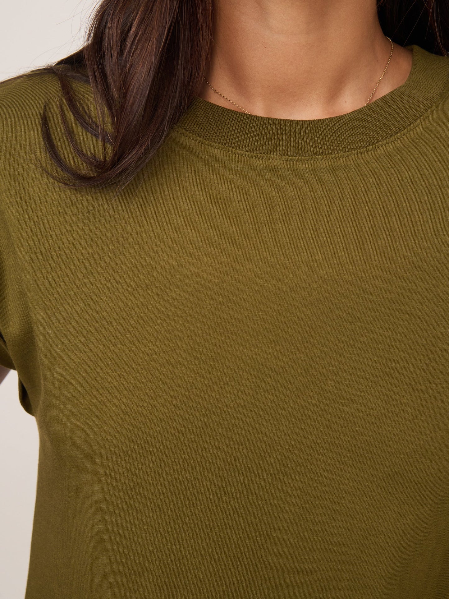 Khaki Green Cap Sleeve T-Shirt