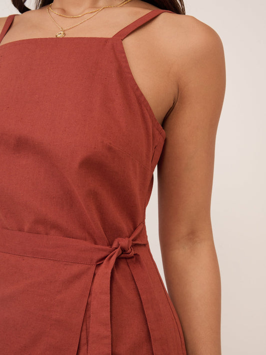 Rust Red Kourtney Midi Dress