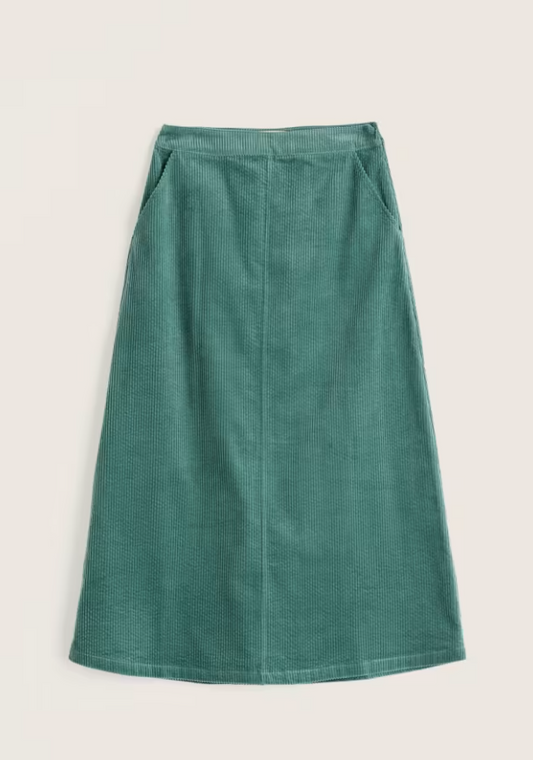 Window Wren Cord Midi Skirt - Dune Grass